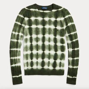 Polo Ralph Lauren Women's Green Tie-Dye Cashmere Sweater Size: Small